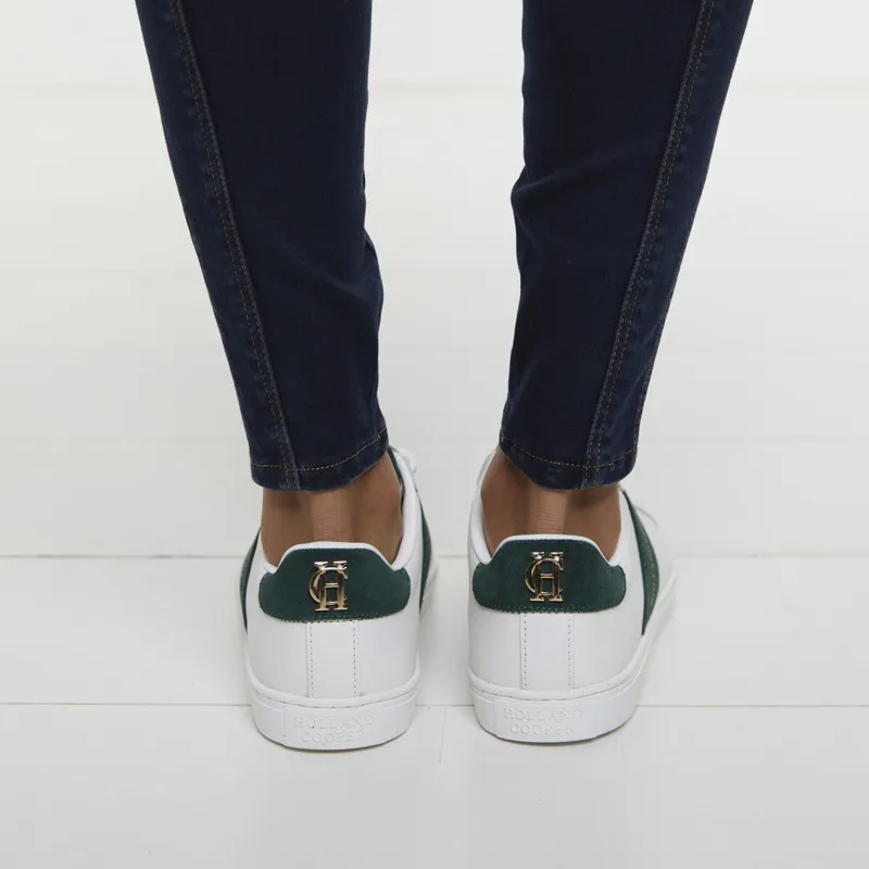 Holland Cooper Knightsbridge Court Trainer - White Racing Green-5